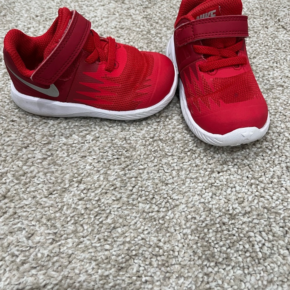Nike Kids Red Sneakers with Strap